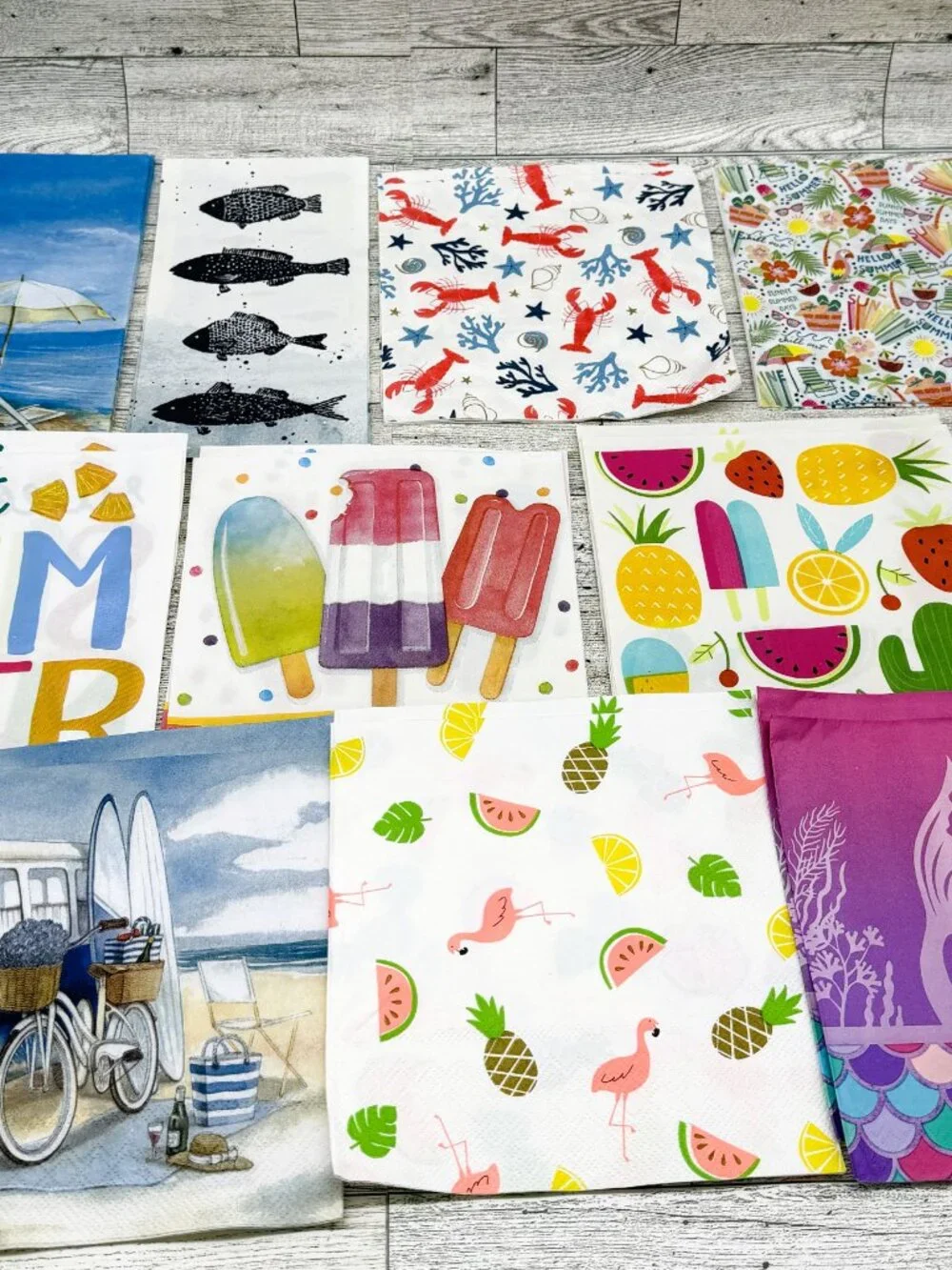 44 Napkins for Crafts/Decoupage - Summer Theme - 22 Napkins (x2)